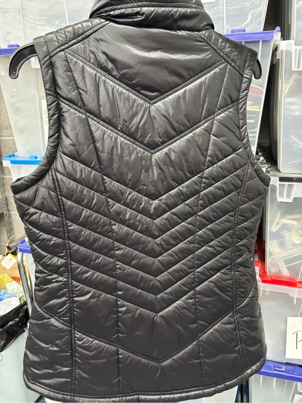 Michael Kors Black Quilted Faux-Fur Trim Puffer Vest